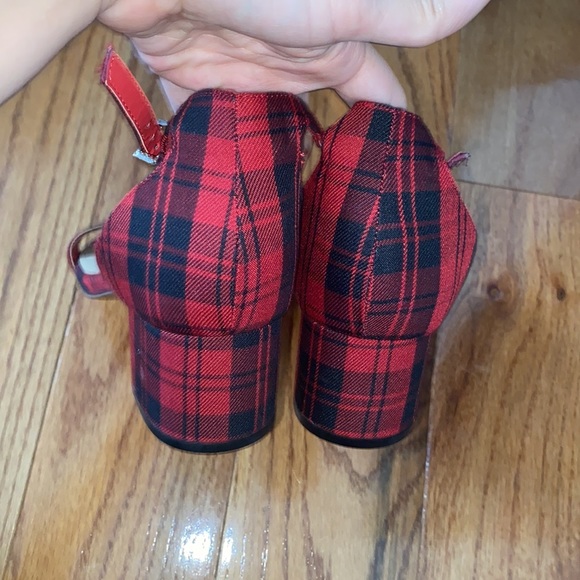 TORRID RED PLAID ANKLE STRAP BLOCK HEEL SIZE 11.5 - Picture 6 of 9